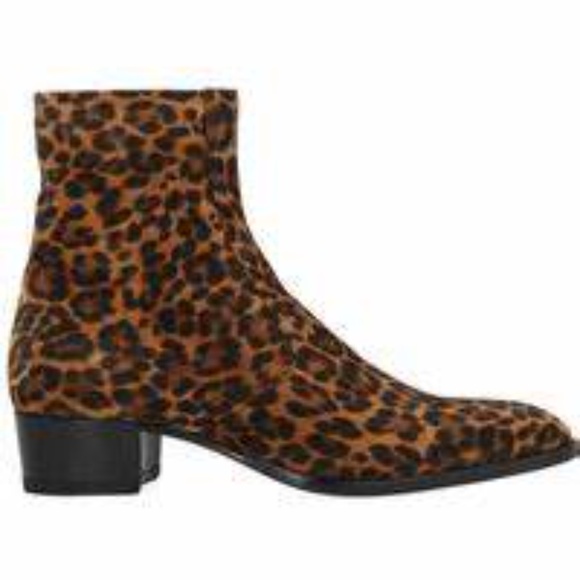 Saint Laurent Wyatt Leopard Boot - Picture 3 of 3